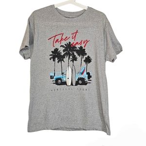 Vertical Sport Summer Surf Short Sleeve Slim Fit T shirt Size Large